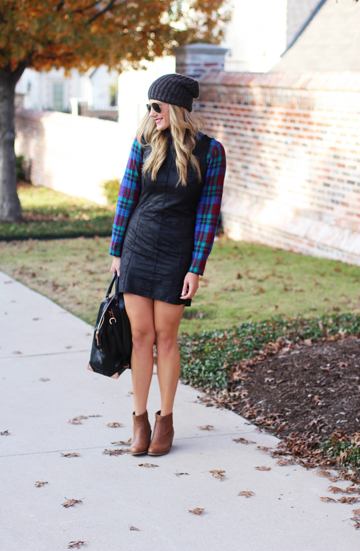 plaid-shirt-with-black-dress-2 | Devon 