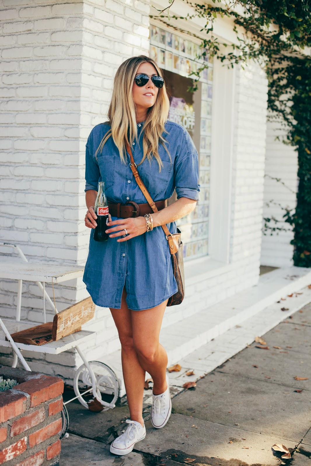 jean dress with converse